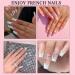 Silver French Tip Nail Stamp Double Sided Clear Art Stamper: Soft Silicone, Jelly with Scraper for Clear Stamping - Buy Online on GoSupps.com