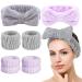 BECHGO 6 Pcs Face Wash Headband and Wristband Set - Spa Headband for Washing Face - Soft Microfiber Makeup Headband - Skincare Headbands for Shower, Mask, Yoga (Grey/Purple) - Buy Online on GoSupps.com