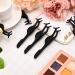 48 Pieces False Eyelash Applicator Tool Set - Plastic Tweezers & Fish Tail Clips for Easy Eyelash Extension Application & Removal (Black) - International Shipping Available - Buy Online on GoSupps.com