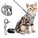 Petbonus cat dishes with a line adjustable cat leash with dishes for cats breathable and soft cat dishes Small cat with reflex strips for cats kitten (gray s) s