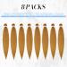 Feshfen 65 cm Pre Stretched Braiding Hair Extensions - 8 Pack Yaki-Texture Synthetic Hair for Easy Braids - Red Blonde 27# - Buy Online on GoSupps.com