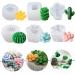 Timisea 6 Pack Succulent Silicone Mold DIY Cactus Flower Resin Casting Molds 3D Resin Crafts for Cake Decorating Handmade Candle Epoxy Resin Polymer Clay Fondant Wax etc