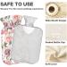 Hot Water Bottle 2L with Rose Pattern Cover - Pink Pain Relief Bag for Hand & Feet Warmer - Ideal Winter Comfort - Buy Online on GoSupps.com