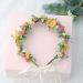 Love Sweety Greenery Flower Headband - BOHO Leaf Hair Wreath for Bridal Wedding, Maternity Floral Crown in White Pink Orange - Buy Online on GoSupps.com