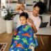 Cartoon Dinosaur Kids Barber Cape with Neck Duster Brush - Adjustable Closure - Professional Salon Hair Cutting Cape for Adults - Buy Online on GoSupps.com