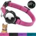 Airtag cat collar with a bright Apple Air Tag holder cat necklace with safety lock & elastic elastic band for kittens cats and puppies (kitten 18-26cm pink) kitten 18-26cm pink