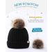 Toddler Satin Lined Beanie | Winter Hat for Kids | Bobble Pom Pom Beanie for Boys Girls | A1-Black - Buy Online on GoSupps.com