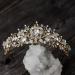 SWEETV Jeweled Metal Princess Tiara Queen Crown for Bride - Bridal Headpieces for Wedding, Quinceanera, Prom - Gold/Clear - Buy Online on GoSupps.com