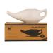 HealthGoodsIn Ceramic Neti Pot with Salt Premium Handcrafted for Nasal Cleansing Dishwasher Safe 225 Ml. - Dotted Ivory