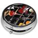 Colorful Guitars Mini Round Pill Box | 3 Compartment Travel Medicine Organizer | Portable Pocket & Office Use - Buy Online on GoSupps.com