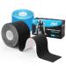 AnjoCare Kinesiology Tape Elastic Therapeutic Sports Tape for Muscles and Joints Sports and Injury Recovery Athletic Sports Tape for Knee Ankle & Shoulder Uncut(black+blue)