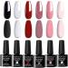 Croitout UV Gel Nail Polish Set Shellac Nail Gel Polish Colours Set Sock Off Gel Nail Polishes Set Polish Gel Nail Kit for Home DIY Manicure Nail Salon Best Gift for Women 6 x 7.3ml 6CS-007 6CS-007