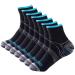 Aysun 7 pairs of compression socks for men and women plantar fasciitis compression stockings running socks relieve pain support heel foot arch and ankle L-XL black
