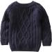 De Feuilles Toddler Unisex Cable Knit Pullover Sweater with Warm Lining - Yellow/Navy Blue, 12-18 Months - Buy Online on GoSupps.com