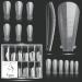 Vnjaoi 120 Pcs Poly Extension Gel Dual Nail Forms Nail Molds With Scale Builder Coffin Nail for Gel Manicure Nail Art Design Salon DIY at Home (Ballet Dual Nail Forms Set) Mold-8