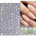 White Flower Nail Decals | Cherry Blossom Leaves Nail Stickers | 3D Self-Adhesive Nail Art Supplies - Buy Online on GoSupps.com