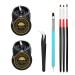 LiBiuty 2Pcs 8ml Nail Art Rhinestone Glue Gel Rhinestone Adhesive with Tweezer for Gem Stones + Dual-ended Dotting Brush Pen +3Pcs Nail Art Brush Set Set A