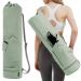 sportsnew Yoga Mat Bag with Water Bottle Pocket and Bottom Wet Pocket, Exercise Yoga Mat Carrier Multi-Functional Storage Bag Green