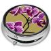 Beautiful Orchids Round Pill Box Organizer - 3 Compartment Portable Travel Pill Box for International Shipping - Buy Online on GoSupps.com