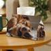 Tissue Box Cover Tissue Box Holder Brown Dog Hand Print Tissue Holder Travel Tissue Packs Facial Paper Holder Decorative Holder - Buy Online on GoSupps.com