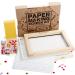 Waterproof Paper Making Screen Kit to Craft Your Own Handmade A5 Paper: Wood Deckle  Mesh Screen  Plastic Grid  Confetti  Sponge  4 Couch Felts & Video Instructions