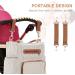 SONARIN 7pcs Nappy Changing Bag Set Multifunction Mummy Tote Bag Baby Changing Bag Shoulder Handbag Travel Diaper Bag with Bottle Bag Changing Mat and Stroller Straps white stripped(Khaki) - Buy Online on GoSupps.com