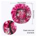 Pack of 2 Satin Sleep Caps for Women - Stylish Silk Night Caps with Wide Elastic Bands - Soft & Comfortable - Prevents Chemical Hair Loss (Rose Red Black) - Buy Online on GoSupps.com