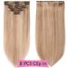 Clip-in real hair extensions double 8-piece set Remy hair honey blonde/ light blonde #18p613 12 inches (30 cm) 115 g - Buy Online on GoSupps.com
