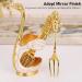 Coffee Spoon Holder Dessert Spoon Holder Swan Style Widely Used for Family (Gold White Holder with Fork) - Buy Online on GoSupps.com