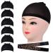 FYY Wig Caps Stretchy Wig Cap for Women Lace Front Wig Stocking Caps for Wigs Nude Wig Cap with 1pcs Elastic Bands for Women (6pcs Black)