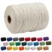 Macrame Cord  ZOUTOG 4mm x 328 yd (About 300m) 100% Natural Cotton Soft Unstained Rope for Handmade Plant Hanger Wall Hanging Craft Making  Beige Yellow
