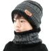 Aisprts Kids Winter Beanie Hat and Scarf Set - Knitted Thermal Fleece Lining - Grey - Buy Online on GoSupps.com