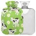 Naanle hot hot water bottle with cover daisy cow Transparent hot water bottle 1L heat bottle for menstrual cramps pain relief handfoots heat and cold therapy
