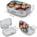 Anime Owl Print Pill Box 2 Compartment Decorative Metal Pill Organizer for Easy Travel | Portable Medicine Case for Pocket & Purse - Buy Online on GoSupps.com
