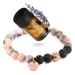 Aura love Yourself Lava rock bracelet anti -fear bracelet for women stress relief yoga pearls in aromatherapy essential oil diffuser bracelet with essential lavender oil relaxation gift pink jasper lava