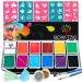 Face Paint Kit Bowitzki 12 Vibrant Colors 2 Glitter 2 Brushes 40 Stencils 2 Sponges Non Toxic Hypoallergenic Water Based FDA Compliant Professional Halloween MakeUp Painting Set for Kids