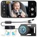 Ashfly 360 Baby Autospiegel - rear seat mirror for the baby 1080p baby car mirror camera - baby car rear seat monitor with 150 wide angle night vision universal baby mirror car for iPhone