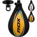 RDX Speed Bag Boxing Ball with Hanging Swivel Set, Genuine Leather Dodge Striking Mount Kit Heavy Duty, MMA Muay Thai Punching Fitness Workout Kicking Martial Arts Training Home Gym Exercise Speedball Yellow