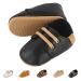Baby Shoes First Walking Shoes Baby Boy Shoes Baby Girl Shoes Baby Boys Sneakers PU Leather Flats First Walking Shoes Non-Slip Rubber Soles 0-18 Months 0-6 Months Black