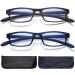 Eyeurl 2-pack reading glasses women and men anti-blue computer glasses with spring hinges reading glasses for men rectangular light 2-pack 1.25 x