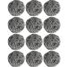 12Pcs Scourer Steel Wool Scrubber - Steel Wool for Cleaning Dishes Pans Pots Ovens Grills Stainless Steel Scrubber for Kitchen Sinks Cleaning Steel Wool Pads Metal Scrubber 12 Pack
