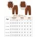 Amissz Baby Boy Gentleman Outfit Set | Long Sleeve Romper, Pants, Bow Tie | 3-18 Months | Formal Tuxedo Clothing | Brown - Buy Online on GoSupps.com