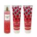 Bath & Body Works Strawberry Soda 3 Piece Bundle - Fragrance Mist and 2 Body Creams - Full Size