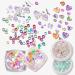 CHANGAR Crystal Glass Mermaid Rhinestones 3D Butterfly Flower Nail Charms Love Heart Crystal Mixed Gems Nail Rhinestones for Nail Art Decoration & DIY Crafting Design (4 boxes)