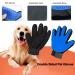 2-in-1 Dog & Cat Brush Set with Self-Cleaning Slicker Brush, Shedding Gloves, Pet Hair Remover Mitt - Blue - Buy Online on GoSupps.com