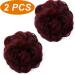 JJstar 2PCS Wine Red Messy Bun Hair Piece Curly Fake Hair Buns Updo High Heat Resistant Synthetic Fiber Scrunchies for Women - Buy Online on GoSupps.com
