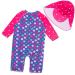 BONVERANO Baby Girls Swimsuit | Full-Length Zipper One Piece Swimwear | UPF 50+ Sun Protection | Purple | 6-9 Months - Buy Online on GoSupps.com