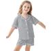 SWOMOG Unisex Kids Modal Button-Down Pajama Set, Short Sleeve Gray Lounge Set - Size 12-13 Years - Buy Online on GoSupps.com