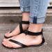 Xtz YGLD Women's Summer Sandals - Flat Tanga Open Toe Buckle Band - Light Brown & Black 5.5 UK - Buy Online on GoSupps.com