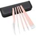 PARTURI Pedicure Knife Kit 5 Pack Rose Gold Foot Dead Callus Remover Stainless Set Professional Ingrown Toenail Steel Tool Feet Skin Care Nail File Tool Manicure Clippers Cuticle Scraper Toe Shaver 5 in 1 - Rose Gold